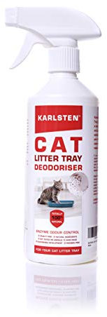 karlsten Cat Litter Spray Deodorizer - 100% Bio-Based, Destroys bacteria,Fresh Lemon Fragrance Odour Eliminator & Neutralizer - Extends Cat Litter Life & Absorbs Odours