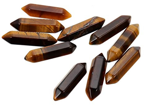 DECHOUS 10pezzi Pilastri Decorativi Occhio di Tigre da Adatti per Decorazione Stile Danese e Meditazione Pietre Energetiche per Terapia e Rilassamento Compatte