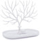 Jewelry deer Stand, Antler Decoration Jewelry Tree with Tray, for Necklaces, Bracelets, Rings, Earrings, White