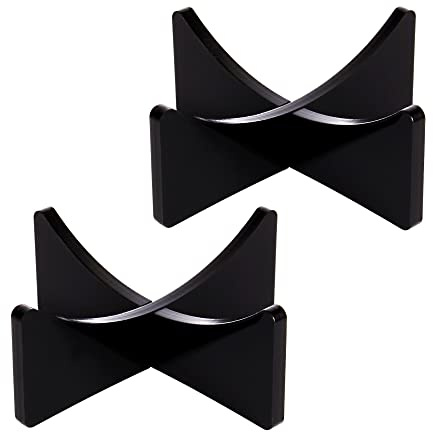 Acrylic Ball Stand Holder Display Stand for Football Basketball Soccer, Volleyball Rugby Sports Ball Storage Rack, Trophy Autograph Memorabilia Display Cases (3.54x1.3 inch, Black)
