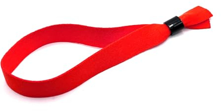 Braccialetti identificativi per eventi in tessuto, 50 pezzi, misura regolabile, colore rosso
