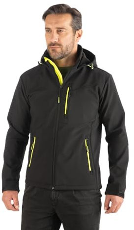 WRK Giacca da lavoro Soft Shell WRK502 colore nero con cappuccio (L)