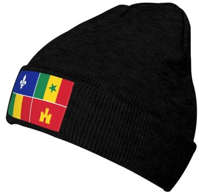 QIZYOQA Louisiana Creole Flag Beanie Hat for Men Women Knit Skull Cap Warm Hats Black Knitted Caps