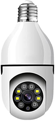 SunshineFace Telecamera a lampadina, telecamera di sicurezza wireless Wifi a 360 gradi con lampadina con microfono e altoparlante, telecamera di sicurezza per interni ed esterni