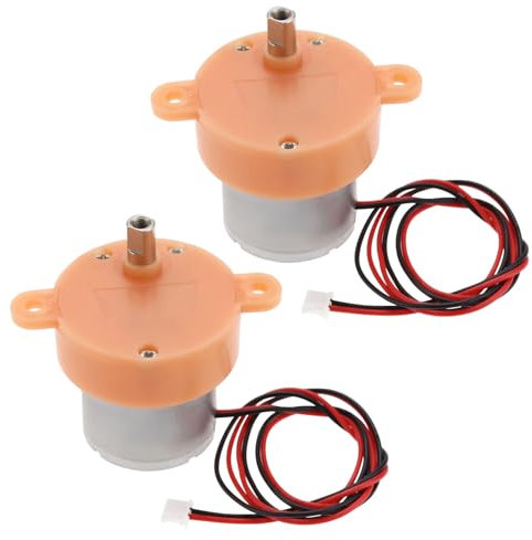 EMSea 2PCS Motor Reducción Pequeño Motor Engranaje Velocidad Lenta 3 RPM Motor Engranaje Bajo Ruido Velocidad Lenta 3-12 V CC Proyección Lámparas Estrelladas Juguetes Y Artesanías Naranja