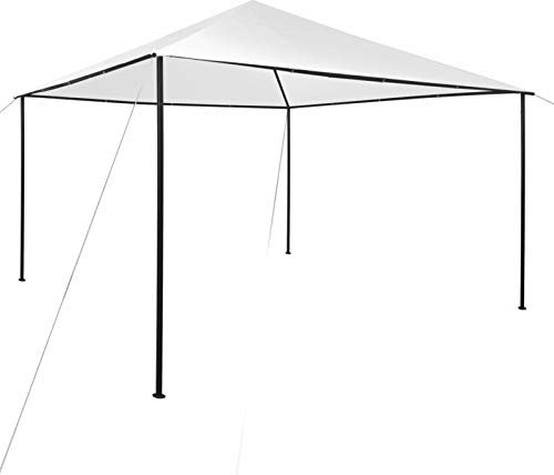 Gecheer Cenador de jardín, 4 x 4 x 3 m, color blanco, 180 g/m², cenador de exterior, toldo, pérgola con tela, pabellón de jardín, carpa para fiestas, cenador para barbacoa, A312239