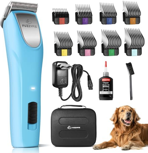 FuzzyFix Professionelle Hundeschermaschine profi,2 Geschwindigkeits Schermaschine Ergonomisches Design Hund Katze,Hundetrimmer Hundehaarschneidemaschine für Dickes, Langes und Lockiges Tierhaare Fell