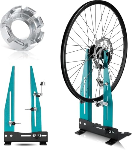 West Biking Wheel Truing Stand - Professional Bicycle Wheel Maintenance with Spoke Wrench, Removable Multi-function Bicycle Wheel Alignment Repair Tool ,Great Tool for Rim Truing For MTB Road