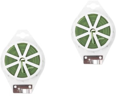 POPETPOP 2 STK Gartenpflanze Krawatte Kabelbinder klar Grün beschichtete Gartenpflanzenbinder pflanzengestell pflanzenstände Bindegürtel für den Garten Krawatte für Gartenpflanzen Plastik