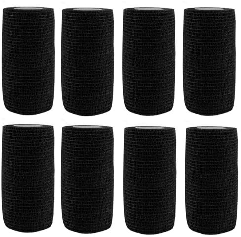 8 Rollen Selbstklebender Verband Bandage, 10cm*4,5m Verband Selbstklebend, Elastischer Fixierbinde Haftbandage Kohäsive Bandage Elastische Binde für Sport Vet Wrap Pet für Katze,Hund,Pferd