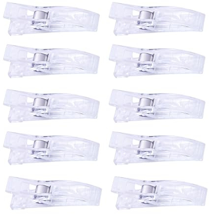 10PCS Sewing Clips for Pleated Paper Blinds Shades, Sewing Clips for Fabric, Blind Clips, Clear Plastic Clips for Fabric Quilting Supplies and Sewing Pins Binders