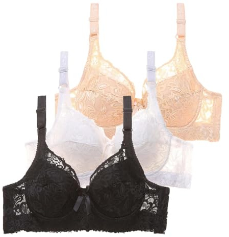 Lot de 3 soutiens-gorge pour femmes avec armatures, ensemble de soutiens-gorge push-up, bustier pour femmes, soutien-gorge de sport d'entraînement avec réglable pour fitness quotidien sports, soutien