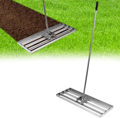 Rastrillo Nivelador de Césped 30x10, Herramienta Profesional para Nivelar Suelo, Acero Inoxidable 201, Nivelador de Tierra para Jardín, Patio, Arena, Césped y Campo de Golf