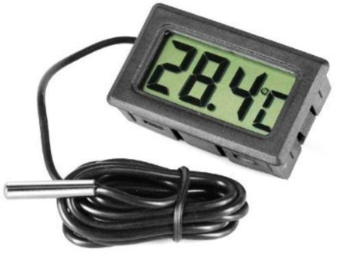 Digital Fridge Freezer Thermometer Temperature Monitor, Steel, Black -8.4 x 5.8 x 1.8 cm