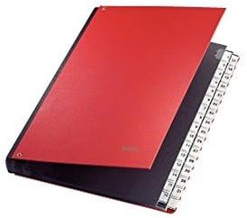 Leitz Pultordner, A4, 31 Fächer, 31 Plastik-Zahlen-Taben, Kunstoff, Rot, 58310025