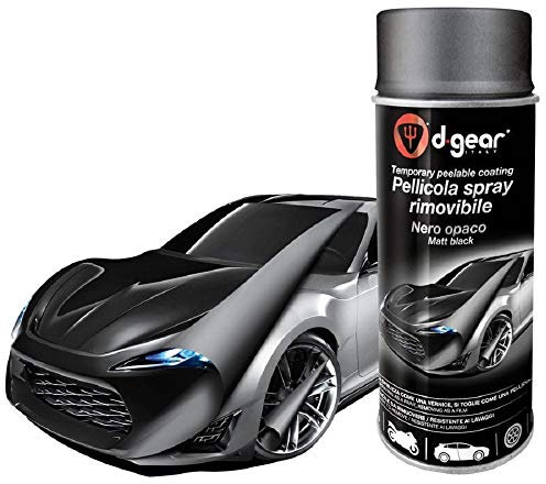 D-Gear 1242847 Vernice-Pellicola Spray Pellicola Spray Rimuovibile Nero Opaco