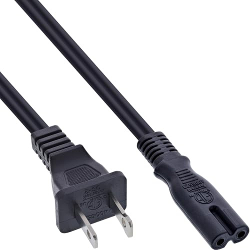 InLine 16651Y strömkabel, strömkontakt USA till Euro 8 C7-kontakt, 1 m svart