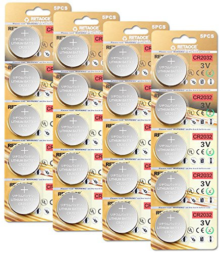 Batteria CR2032 al litio 3V, pulsante a bottone elettronico per calcolatrici giocattoli (20 pezzi)