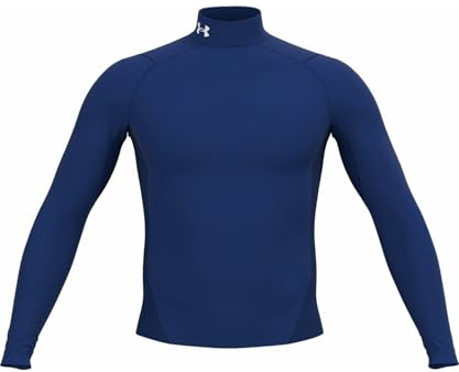 Under Armour ColdGear Armour Compression Mock Hommes, Haut de Sport avec intérieur brossé Ultra-Doux, T-Shirt Manches Longues Chaud et Respirant, Royal/White, XL