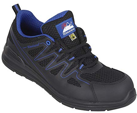 Himalayan 4333 Electro-ESD Mesh Safety Trainer Shoe with Metal Free Toecap and Midsole, S1P, SRC, 9 Size, Black