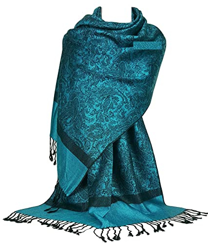 GFM® Foulard motif fleurs paisley style pashmina (P093)