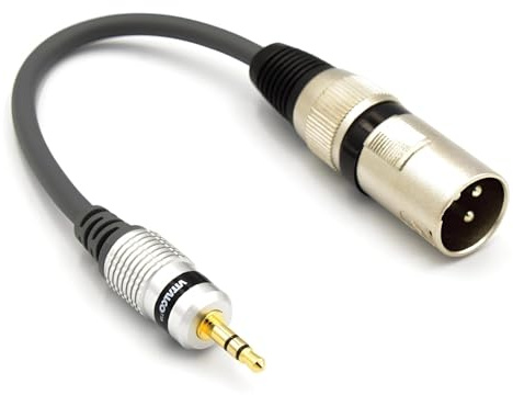 VITALCO XLR Male to 3.5 Mini Jack TRS Male Adapter 1/8 3.5mm Jack TRS AUX to 3 Pin Microphone Audio Cable