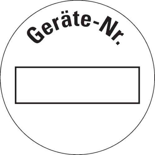 Dreifke® Inventaretikett Geräte-Nr., weiß, ökologische Folie, selbstklebend, Ø 30mm, 18 Stk.
