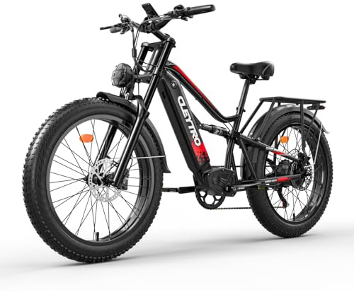 tifgalop Bicicleta eléctrica 26 Pulgadas, Doble suspensión, Frenos de Disco hidráulicos, 7 velocidades, batería extraíble 48V 18Ah, autonomía de 45 a 90 kilómetros.