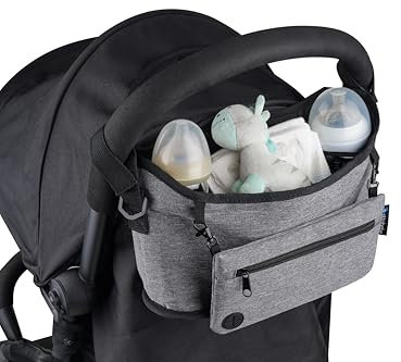 Kinderwagen-Organizer Kinderwagentasche grau