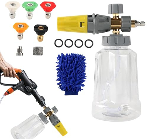 en Mousse pour Tuyau d'eau, Distributeur de Savon pour Machine à Laver à Pression, buse réglable et Accessoires de Nettoyage détaillé des véhicules