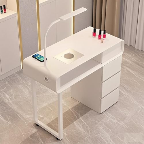 PP-Vic Professionell skönhetsmanikyrbord, multifunktionellt manikyrbord, Beauty Salon Nail Supplies Workstation, Nail Makeup Salon Table, Wireless Charging,1m