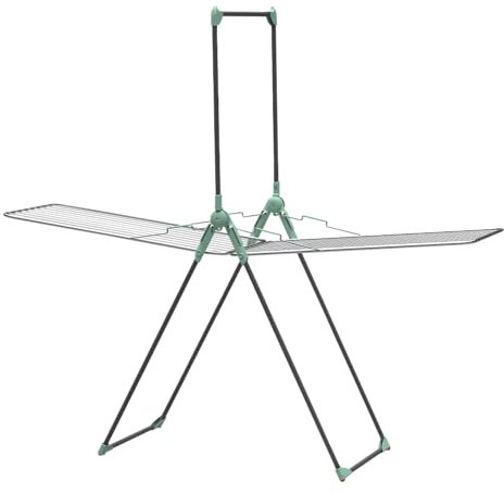 Colombo Stendibiancheria TITANO con Barra Portabiti Integrata – Stendino Pieghevole Salvaspazio 30 Metri, Acciaio e Alluminio Antiruggine, Capacità 15 kg, Ruote Antigraffio, Made in Italy