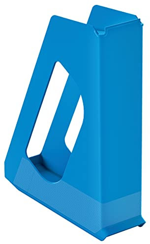 Esselte A4 Magazine File, Desktop Storage Organiser for Catalogues, Brochures, Papers and Folders, Strong Plastic File, VIVIDA Range, Blue, 628218