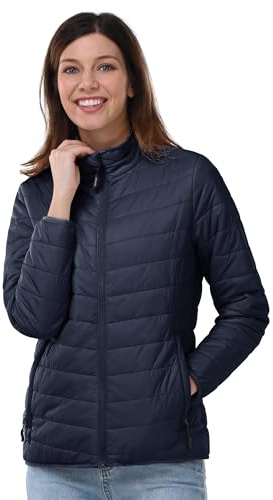Outdoor Ventures Damen Steppjacke Leichte Warme Packbare Übergangsjacke Puffer Jacke für Frauen Gefüttert Weiche Steppmantel Quilted Coat für Freizeit Wandern Reisen Outdoor Dunkelblau 2XL