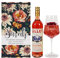 Herz & Heim® Geschenkset mit Vintage Blumenmotiv, graviertem Weinglas und einem alkoholischen Getränk, personalisiert (Lillet Rosè)