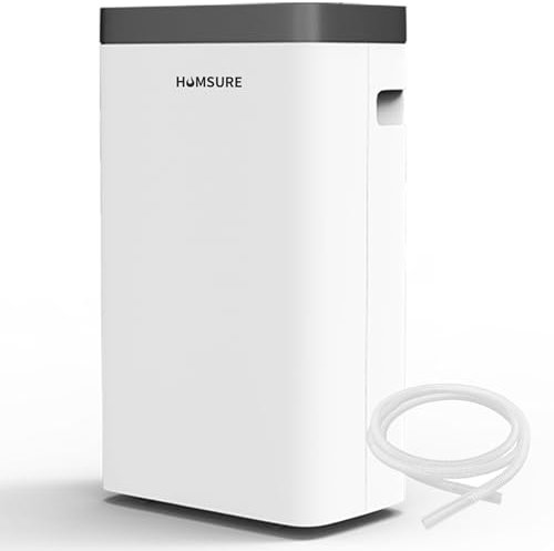 Luftentfeuchter 16L, Entfeuchter elektrisch für Keller, Raumentfeuchter elektrisch 35dB für Räume bis zu 122m³/25m², mit 1.2M Ablaufschlauch, Timer