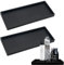 2 Stück Badezimmer Tablett, Schwarzes Rechteckiges Tablett,Badezimmer Aufbewahrungstablett, Silikon Tablett Deko für Waschtisch, Badewanne, Küchenspüle und Toilette