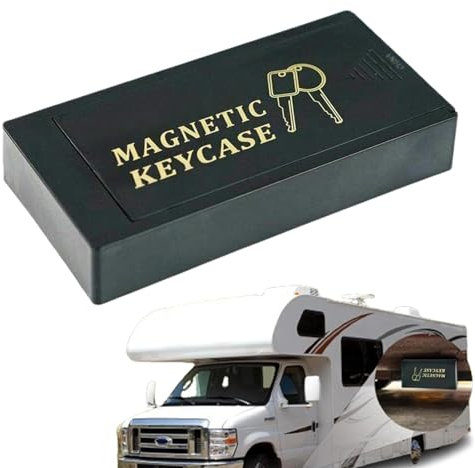 Soporte para Llaves Magnético Debajo del Coche - Organizador de Almacenamiento Oculto con Caja de Bloqueo Segura