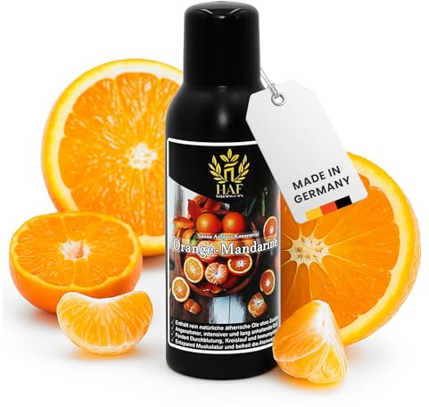 HAF Saunaaufguss Orange Mandarine 100 ml - Sauna Aufgussmittel mit natürlichen ätherischen Ölen - Saunaduft ohne künstliche Zusätze - Saunaöl als Konzentrat für intensiven & langhaltenden Duft