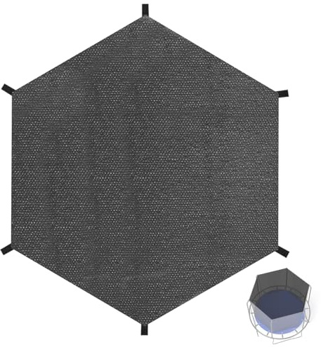 LEKEFETO Bâche de protection solaire pour trampoline, diamètre 244 cm, pour trampoline à 6 barres, filet de protection solaire, résistant aux UV et respirant, noir