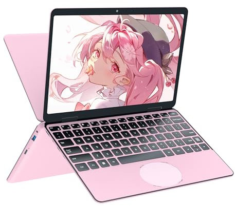 Amita 11 2-in-1 Touchscreen Rosa Laptop, N100 Quad-Core Prozessor, 16GB RAM 512GB SSD, Gesichtserkennung, FHD IPS, 360° Klappbar (Rosa, 16GB RAM | 512GB SSD)