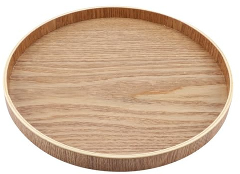 Rund Serveringsskål, Träskal Rundplatta, kafé för Hushåll (27 cm)