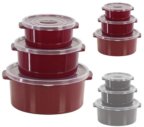 GEEZY Microwave Bowls with Vented Lids Set of 3 (0.5, 1, 2L) - Nesting, Round, BPA Free, Dishwasher & Freezer Safe - Microwave Cookware for Meal Prep, Food Storage, Leftovers or Daily Use