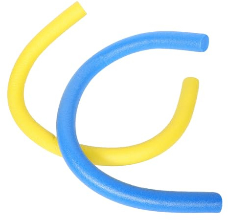 BESPORTBLE 6 Yellow and 6 Blue Jumbo Foam Swim Noodles Set, Solid Foam Pool Sticks for Water Games and Swimming Activities, Soft Game Sticks, Sturdy Floating Tubes for Pool Fun