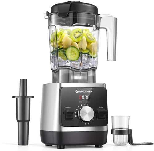 AMZCHEF Blender for Kitchen, High Power Smoothie Blenders for Tough Ingredients, Ice & Frozen Fruit, 70oz Large Capacity, 6-Blade System, Variable Speed & Preset Programs