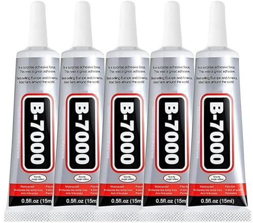MELOYOLO B7000 Adhesive Glue, Transparent Waterproof Flexible Bond with Precision Needle Tip, Multi-Purpose Craft, Jewelry, and Phone Repair Glue