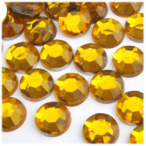 The Crafts Outlet 72pc Rhinestones Round 16mm - Flatback Golden Yellow