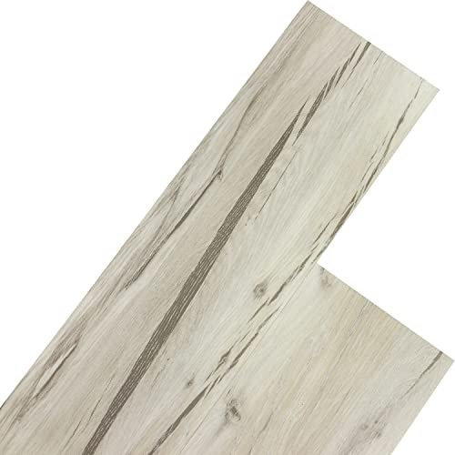 STILISTA Plancher Stratifié Vinyle - 5,07m², Antidérapant, Résistant à l'Eau, Difficilement Inflammable, Chêne Lavé - Revêtement Sol