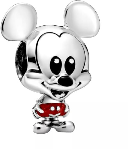 Pandora Charm Disney Mickey en argent sterling avec émail rouge et noir