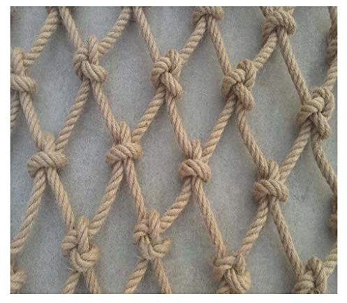 Hemp Rope Net Child Safety Net Cargo Rope Ladder Truck Trailer Heavy Duty Netting Balcony Banister Stair Protection Fence Photo Wall Decoration Mesh Nets Hemp Rope Net Dia 12mm,Mesh 20cm